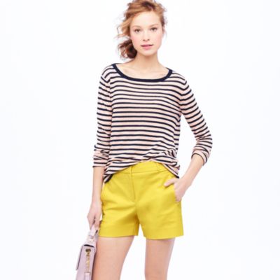 High-waist double-serge short