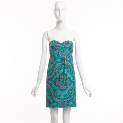 Factory printed strapless sweetheart dress