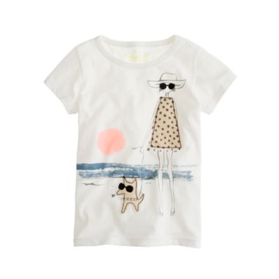 Girls' seaside stroll tee