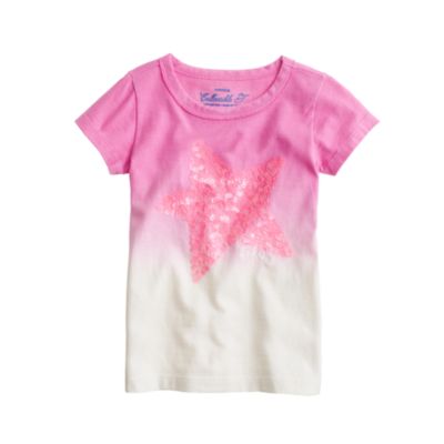 Girls' dip-dye sequin star tee