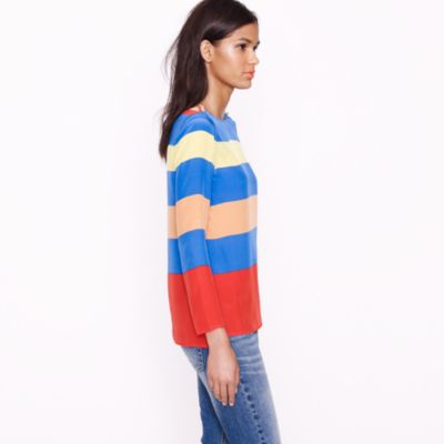 Scoopneck blouse in colorblock stripe