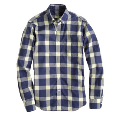 Tall lightweight shirt in vivid yellow plaid