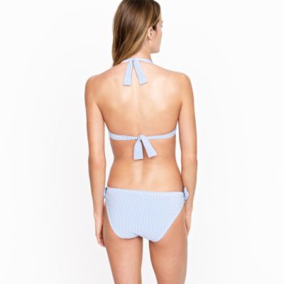Seersucker triangle halter top