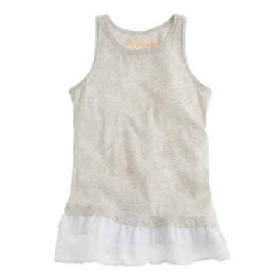 Girls' ruffle-hem tank