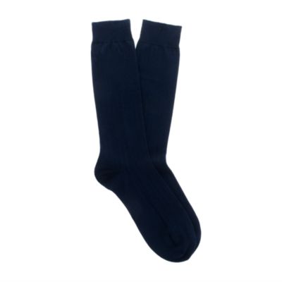 Ribbed cotton dress socks