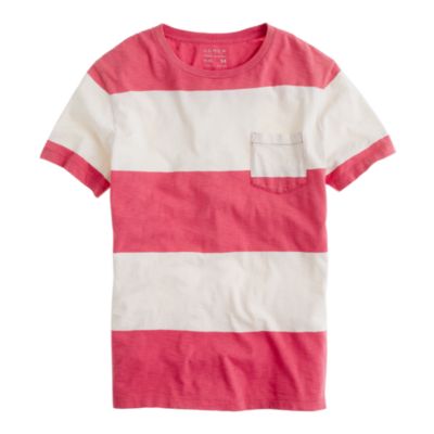 Slub jersey pocket tee in stripe
