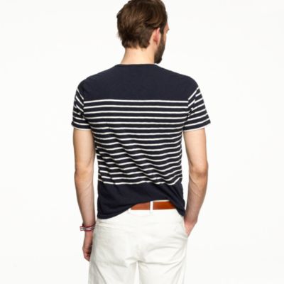 Slub jersey tee in nautical stripe