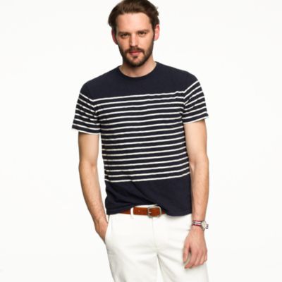 Slub jersey tee in nautical stripe