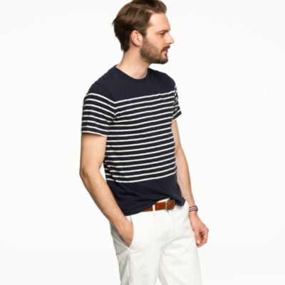 Slub jersey tee in nautical stripe