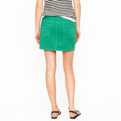 Garment-dyed denim mini