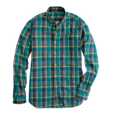 Secret Wash lightweight shirt in Buroughs plaid