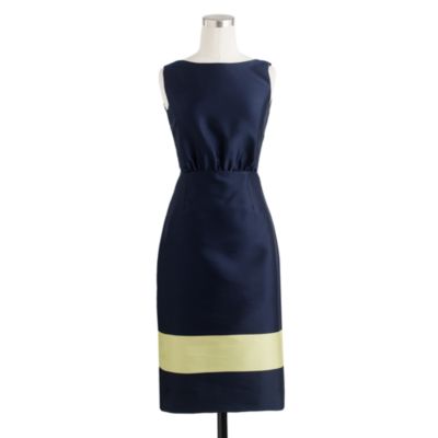 Colorblock 
silk V-back dress