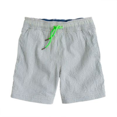 Boys' board shorts in seersucker