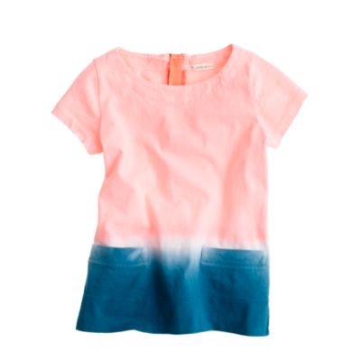 Girls' dip-dye zip tee