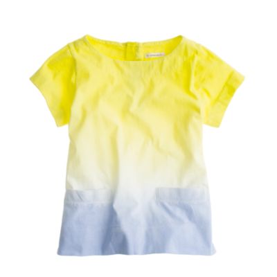 Girls' dip-dye zip tee