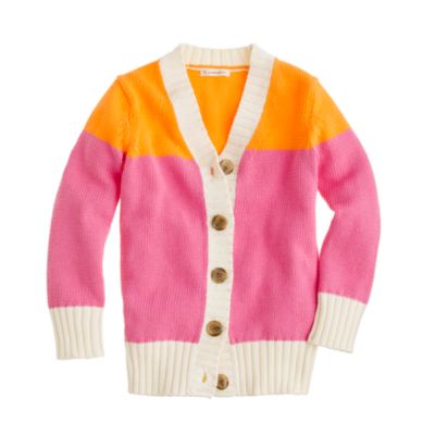 Girls' colorblock cardigan