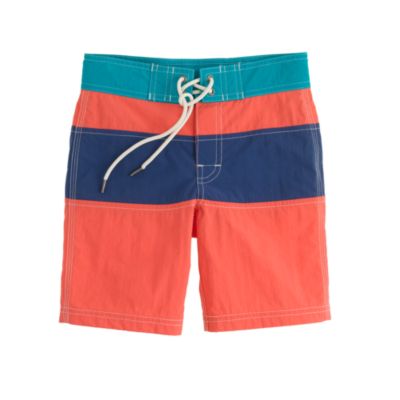 Boys' board shorts in island coral colorblock