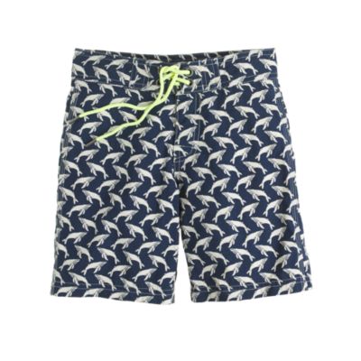 Boys' board shorts in whale print