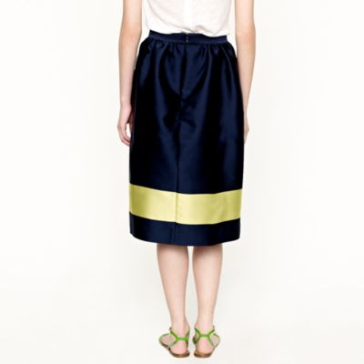 Collection colorblock silk skirt