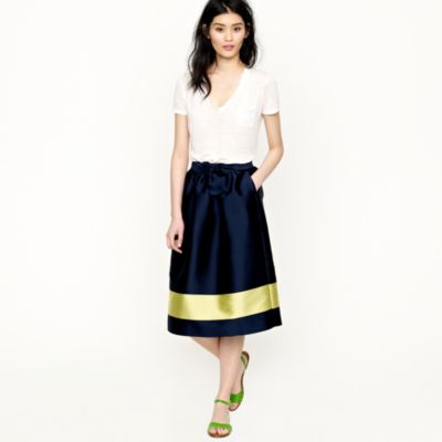 Collection colorblock silk skirt