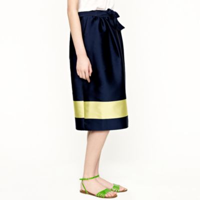 Collection colorblock silk skirt
