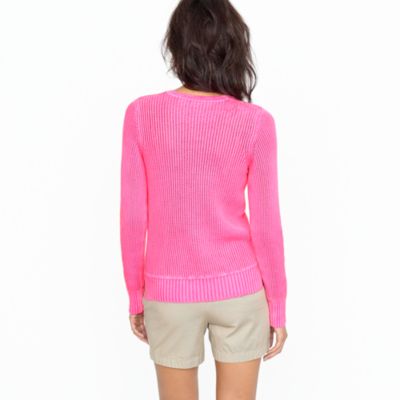 Garment-dyed cotton stitch sweater