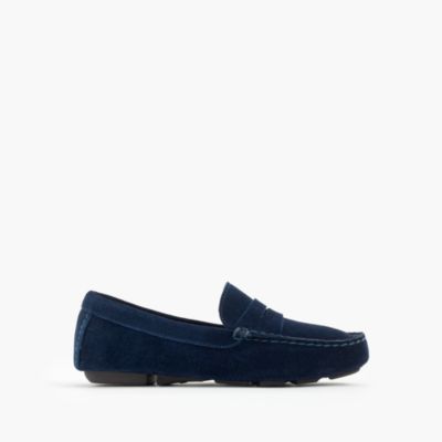 Kids' suede penny loafers