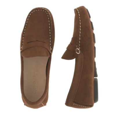 Kids' suede penny loafers