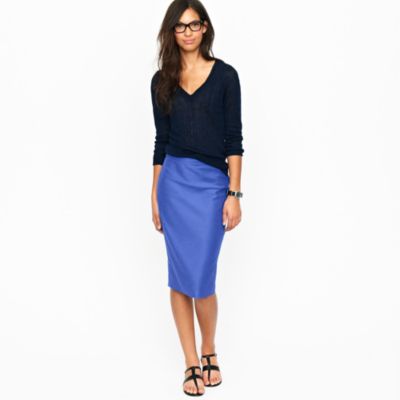 Long No. 2 pencil skirt in double-serge cotton