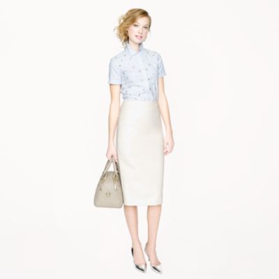 Long No. 2 pencil skirt in double-serge cotton