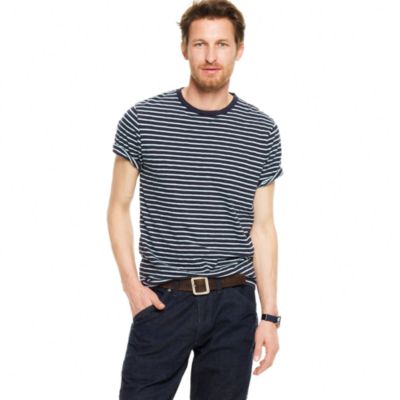 Slub jersey tee in pencil stripe