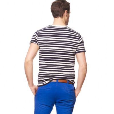 Slub jersey pocket tee in skipper stripe