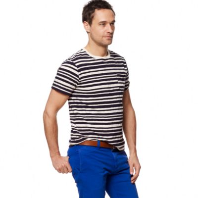 Slub jersey pocket tee in skipper stripe