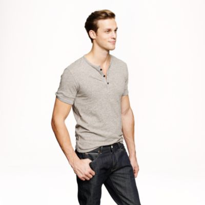 Stock jersey short-sleeve henley