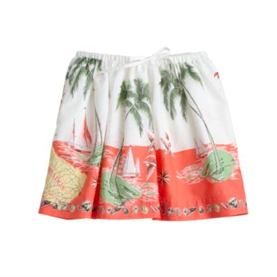 Girls' full skirt in Barbados print