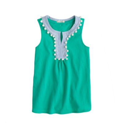 Girls' pom-pom tank