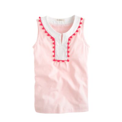 Girls' pom-pom tank