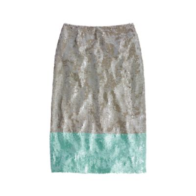 Collection pencil skirt in colorblock sequin