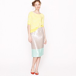 Pencil skirt in colorblock sequin