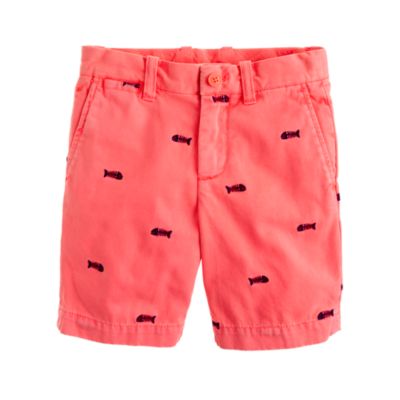 Boys' Stanton short in embroidered garment-dyed chino