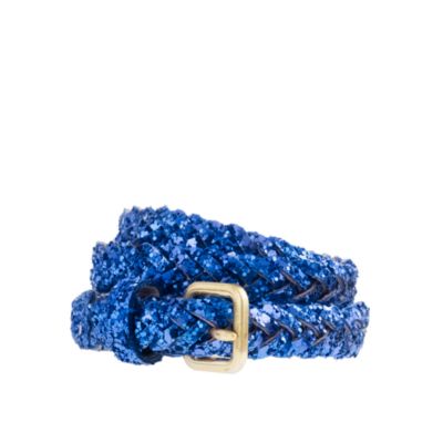 Girls' glitter braid belt