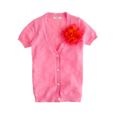 Girls' tulle-pouf cardigan