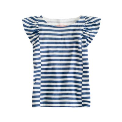 Girls' flutter tee in stripe