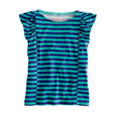 Girls' flutter tee in stripe