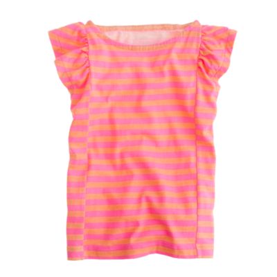 Girls' flutter tee in stripe