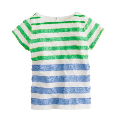 Girls' sequin stripe tee