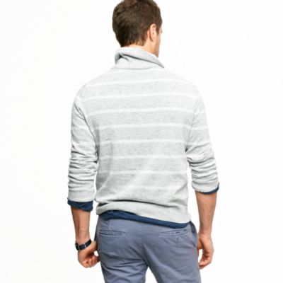 Shadow-stripe shawl-collar sweater