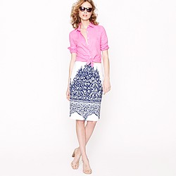 No. 2 pencil skirt in porcelain paisley