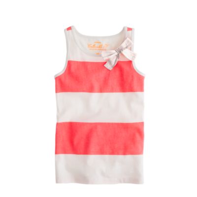 Girls' bow tank in rugby stripe