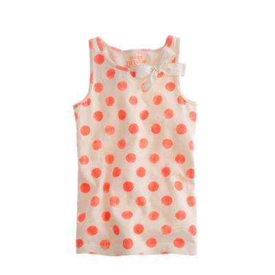 Girls' bow tank in big spots